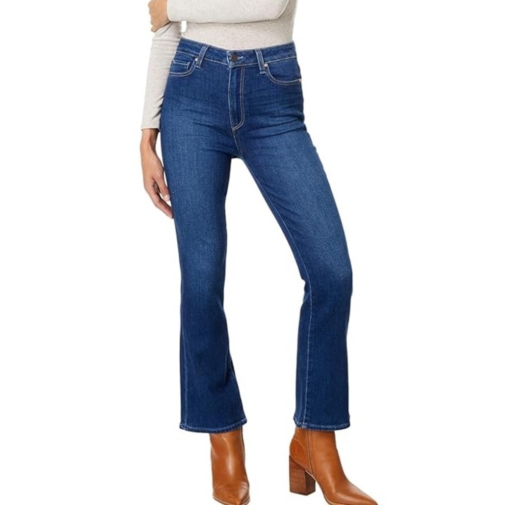 Paige Denim Claudine High Rise Crop Flare Jeans in Timeless